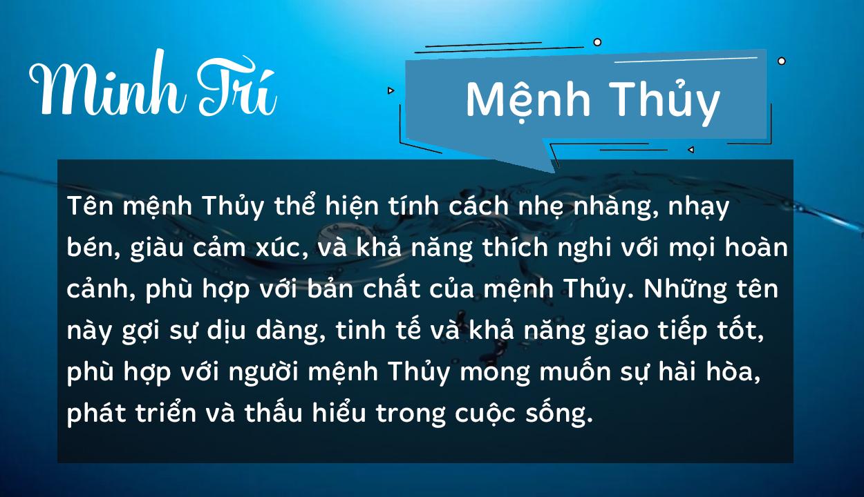 Tên Minh Trí thuộc hành Thủy