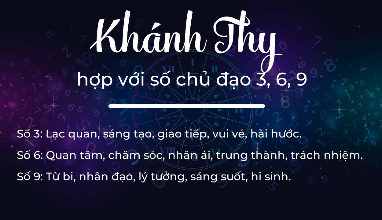 Tên Khánh Thy hợp với người có số chủ đạo 3, 6, 9