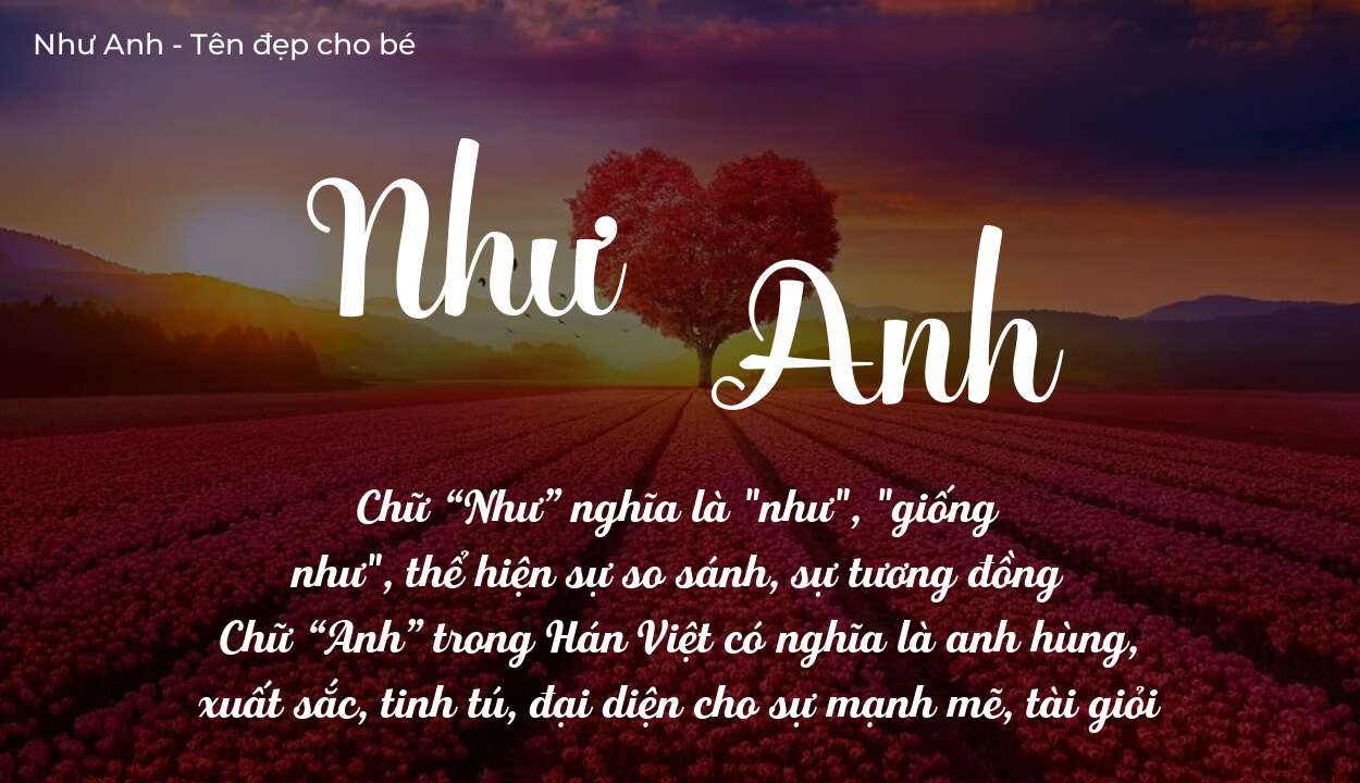 Các điều bố mẹ gửi gắm vào con thông qua ý nghĩa tên Như Anh