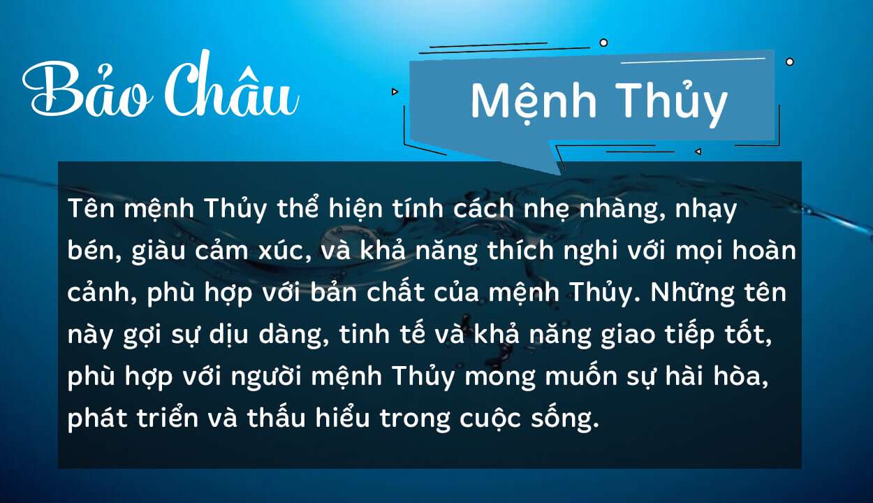 Tên Bảo Châu thuộc hành Thủy