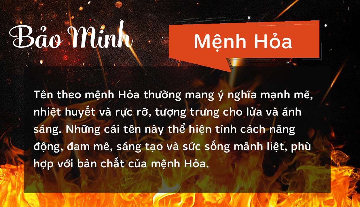 Tên Bảo Minh thuộc hành Hỏa