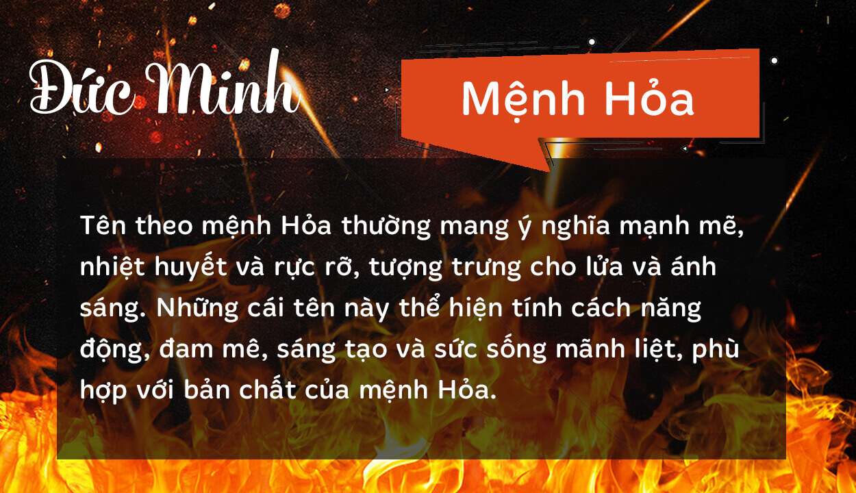 Tên Đức Minh thuộc hành Hỏa