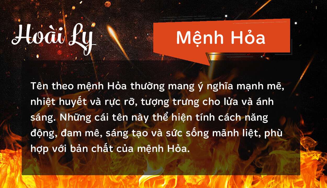 Tên Hoài Ly thuộc hành Hỏa