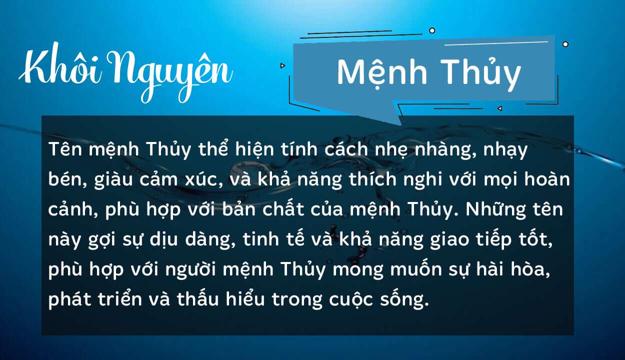 Tên Khôi Nguyên thuộc hành Thủy