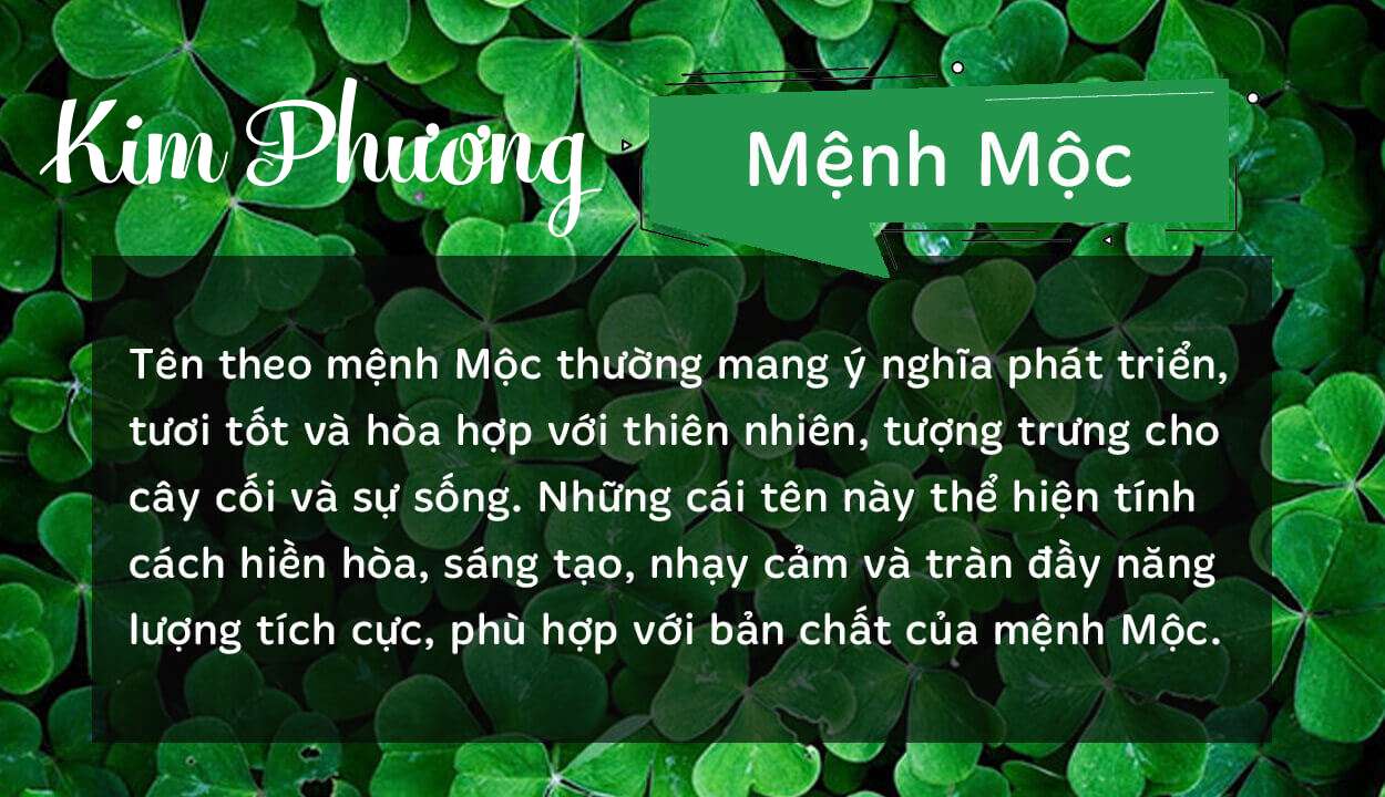 Tên Kim Phương thuộc hành Mộc