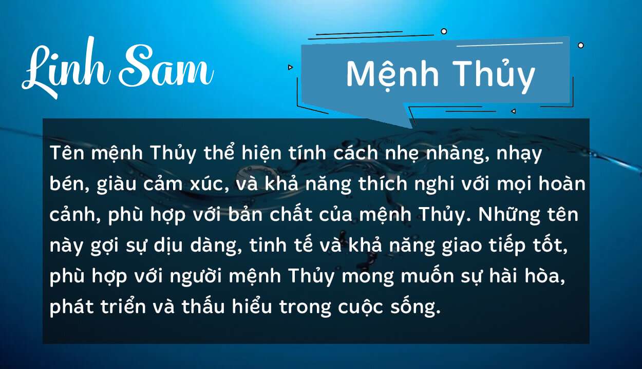 Tên Linh Sam thuộc hành Thủy