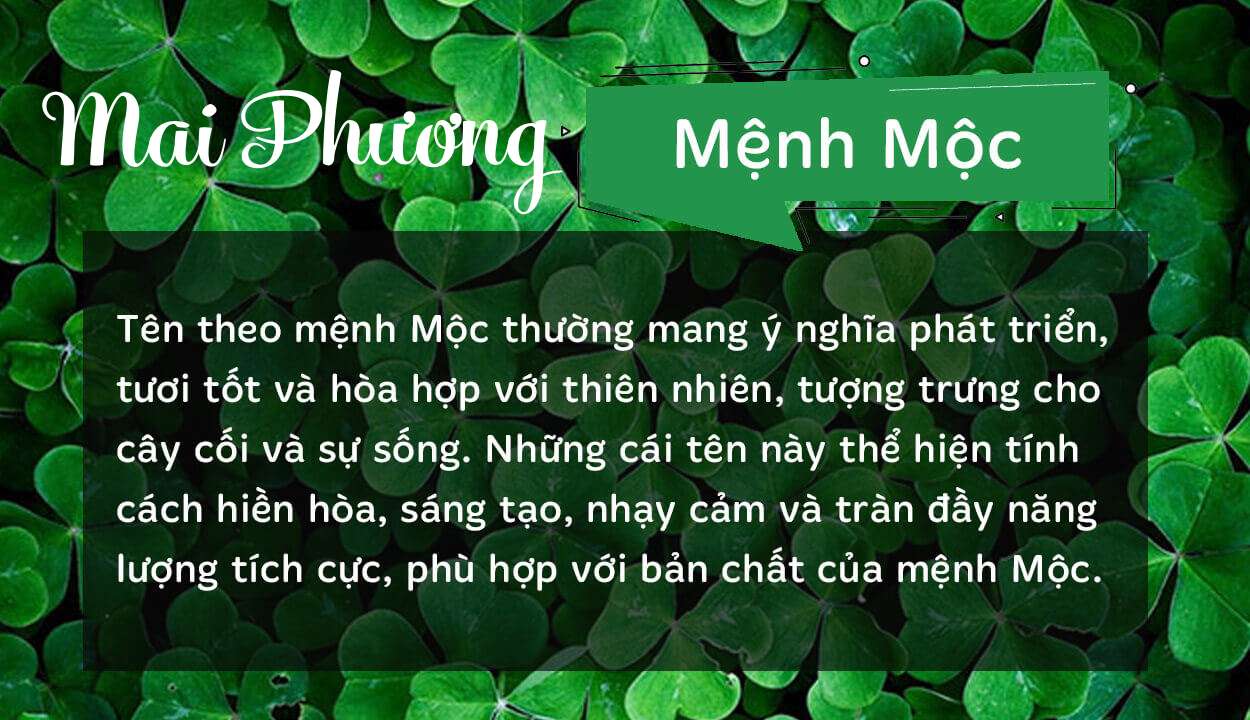 Tên Mai Phương thuộc hành Mộc