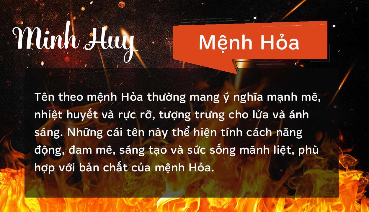 Tên Minh Huy thuộc hành Hỏa