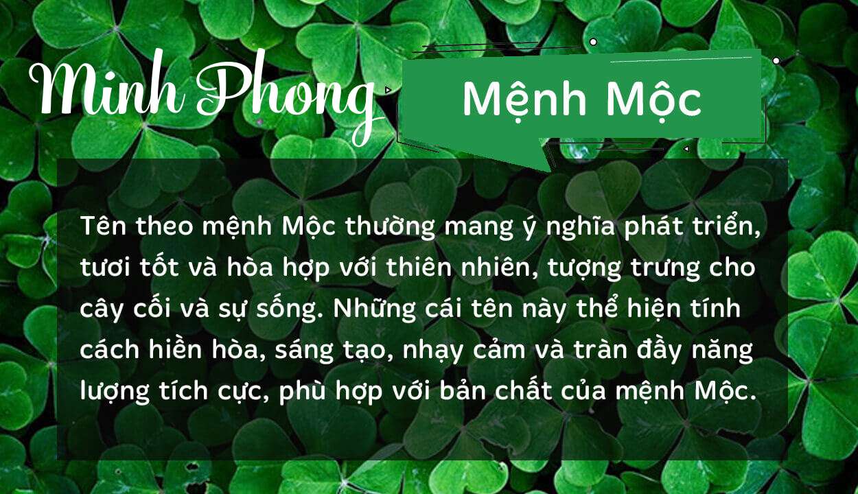 Tên Minh Phong thuộc hành Mộc