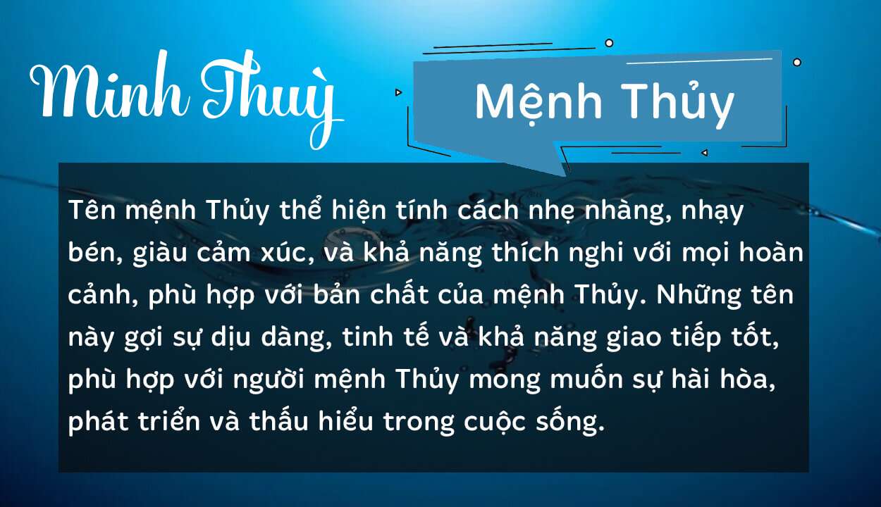Tên Minh Thuỳ thuộc hành Thủy