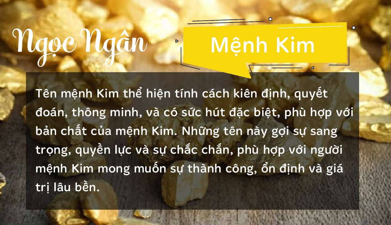 Tên Ngọc Ngân thuộc hành Kim