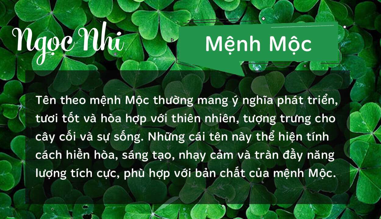 Tên Ngọc Nhi thuộc hành Mộc