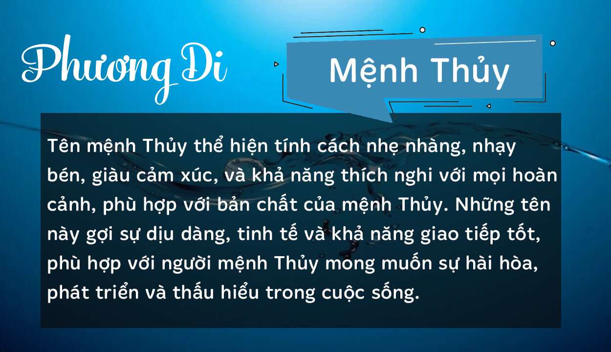 Tên Phương Di thuộc hành Thủy