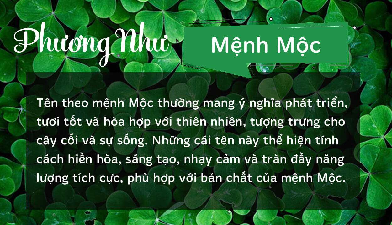 Tên Phương Như thuộc hành Mộc