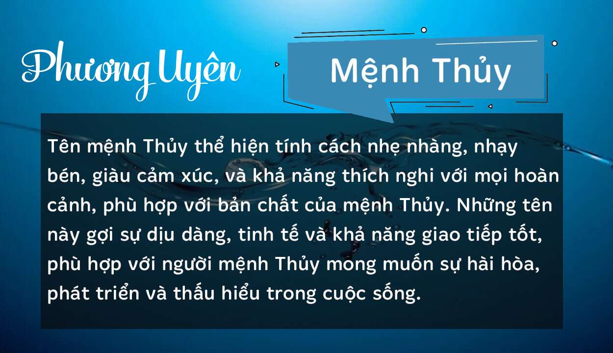 Tên Phương Uyên thuộc hành Thủy
