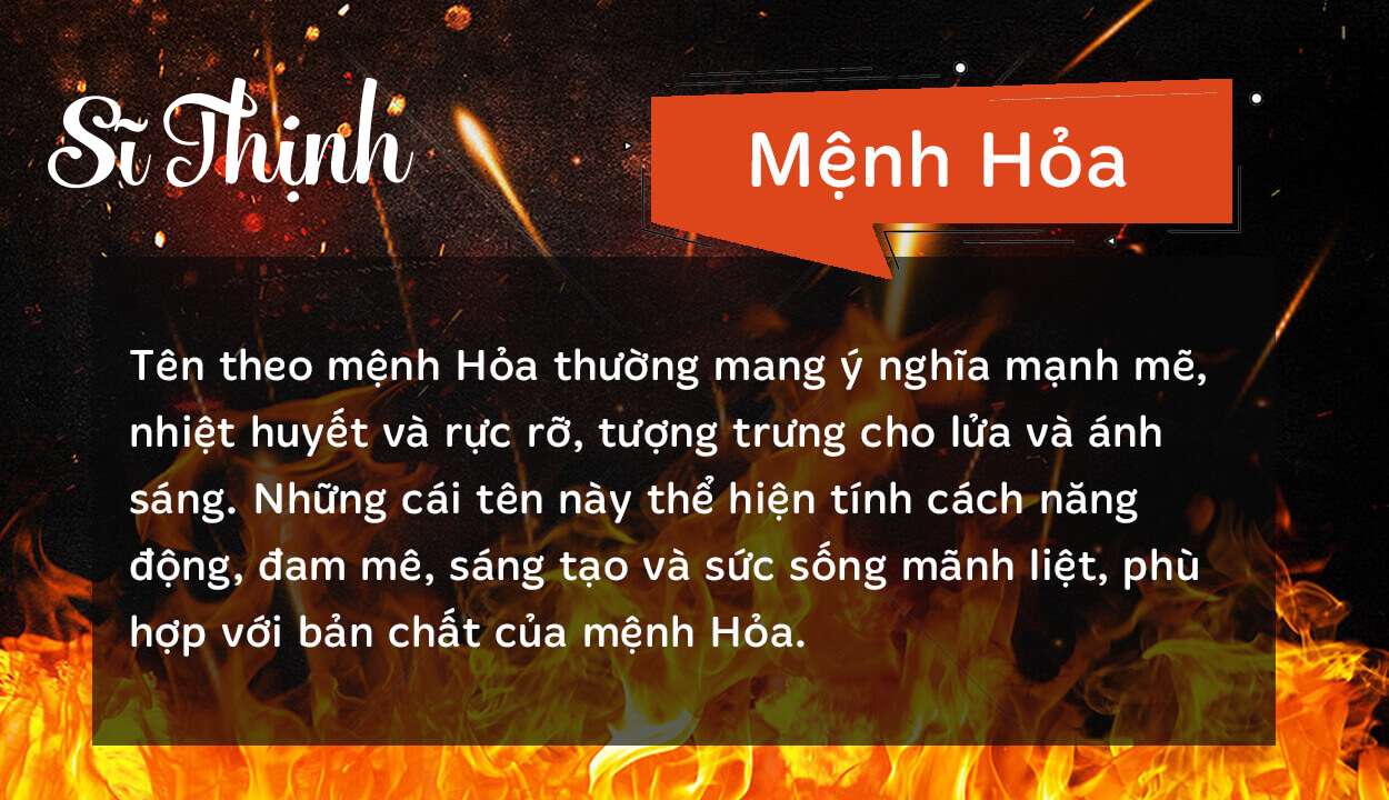 Tên Sĩ Thịnh thuộc hành Hỏa