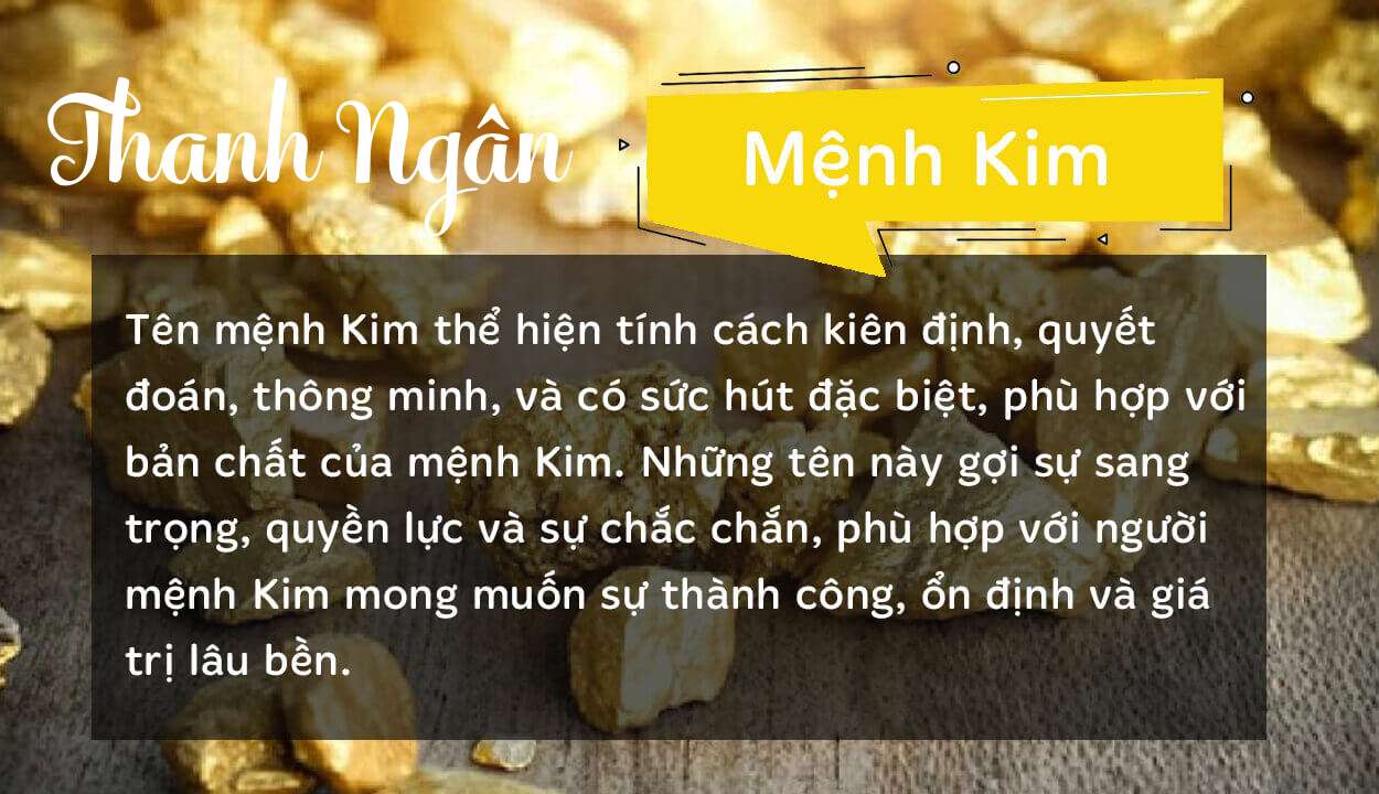 Tên Thanh Ngân thuộc hành Kim