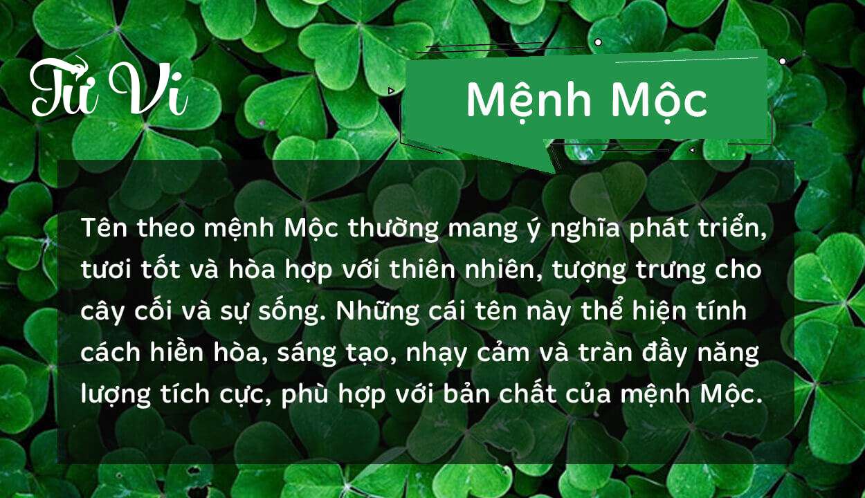Tên Tử Vi thuộc hành Mộc