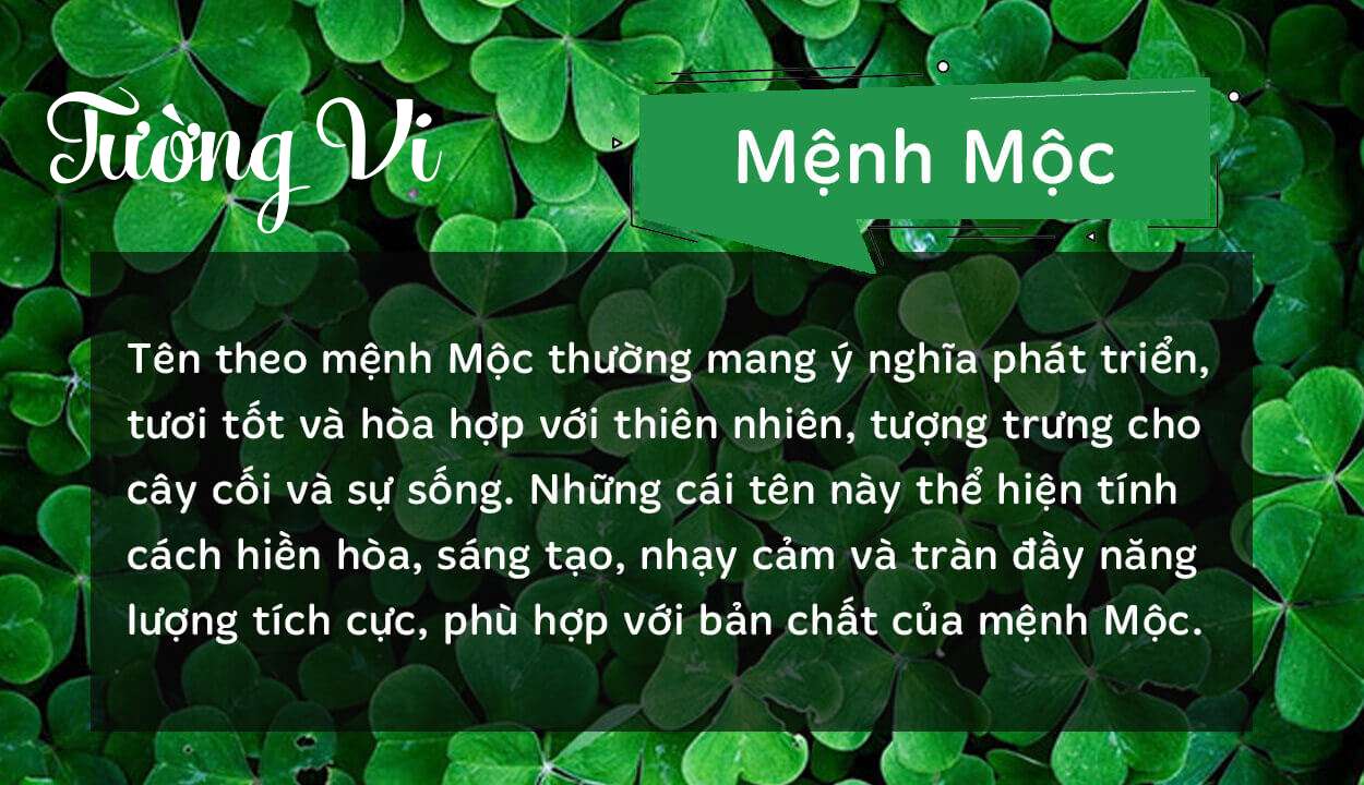 Tên Tường Vi thuộc hành Mộc