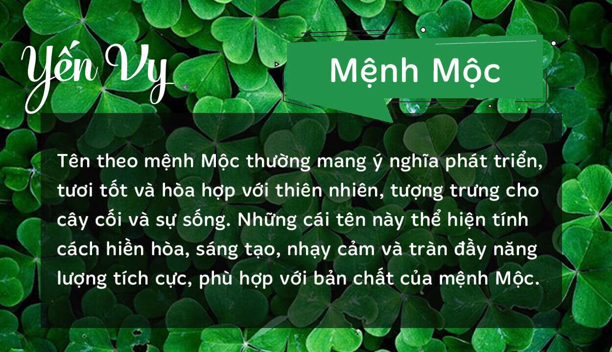 Tên Yến Vy thuộc hành Mộc