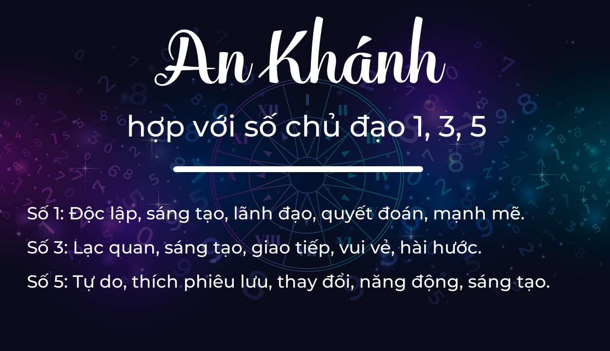 Tên An Khánh hợp với người có số chủ đạo 1, 3, 5