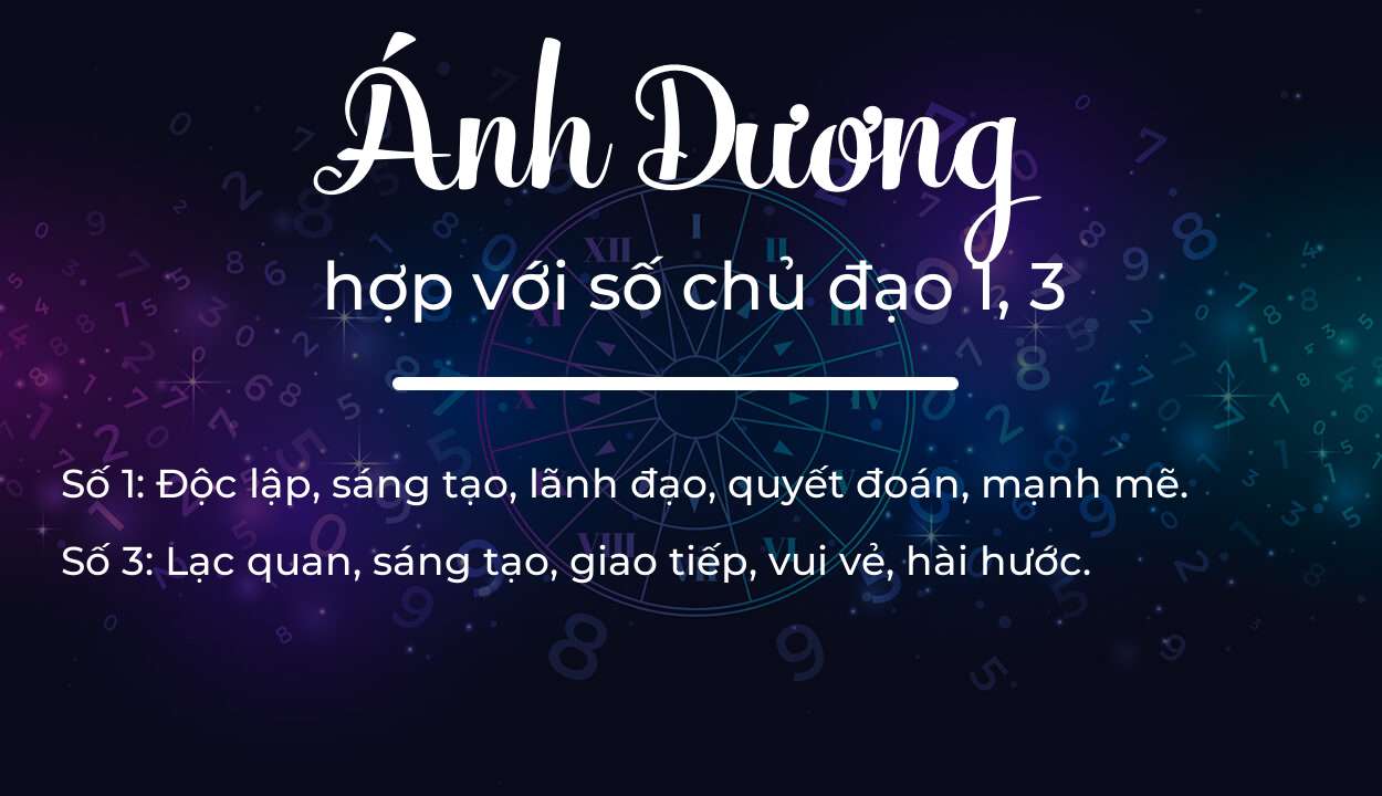 Tên Ánh Dương hợp với người có số chủ đạo 1, 3