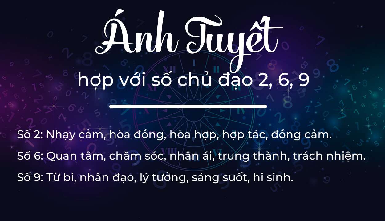 Tên Ánh Tuyết hợp với người có số chủ đạo 2, 6, 9