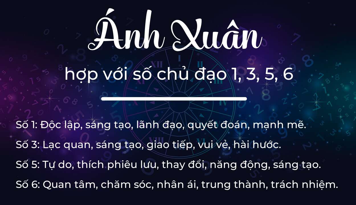 Tên Ánh Xuân hợp với người có số chủ đạo 1, 3, 5, 6
