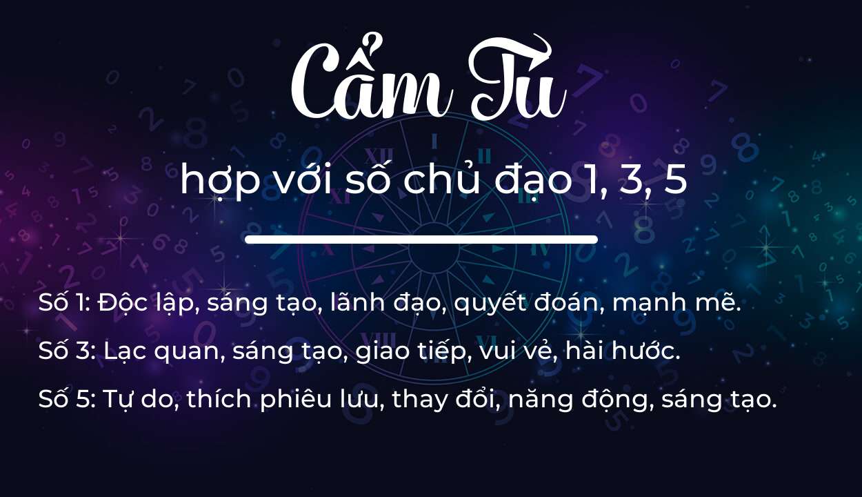 Tên Cẩm Tú hợp với người có số chủ đạo 1, 3, 5