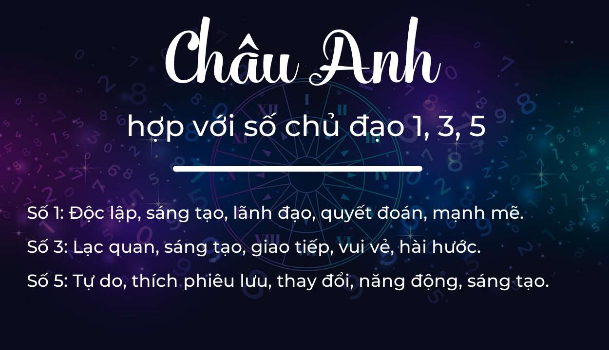 Tên Châu Anh hợp với người có số chủ đạo 1, 3, 5