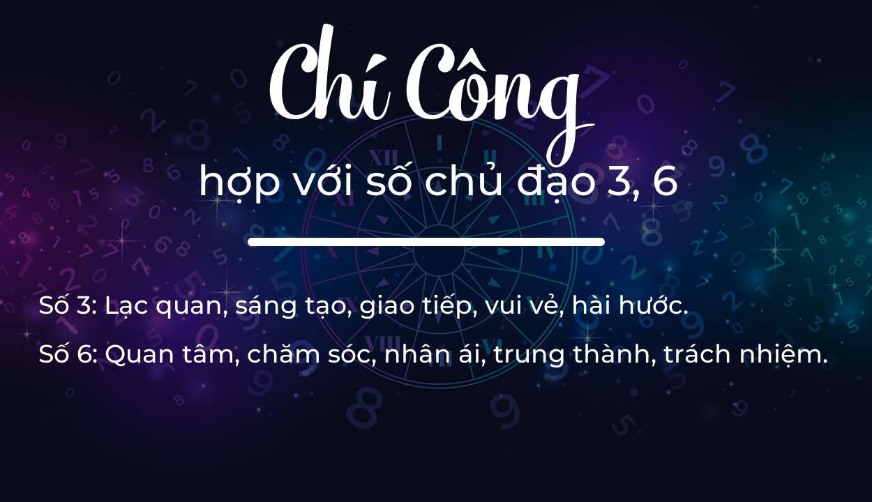 Tên Chí Công hợp với người có số chủ đạo 3, 6
