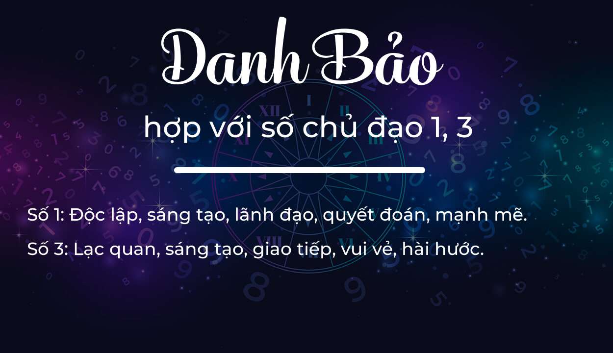 Tên Danh Bảo hợp với người có số chủ đạo 1, 3