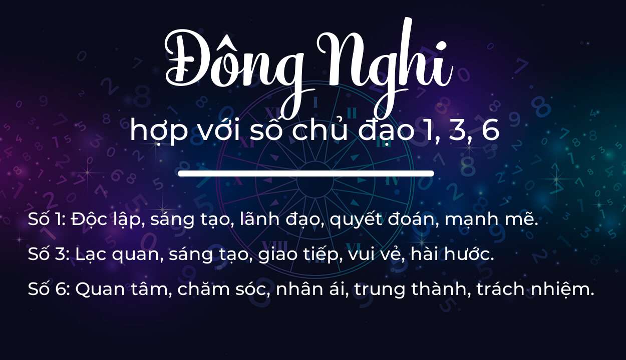 Tên Đông Nghi hợp với người có số chủ đạo 1, 3, 6
