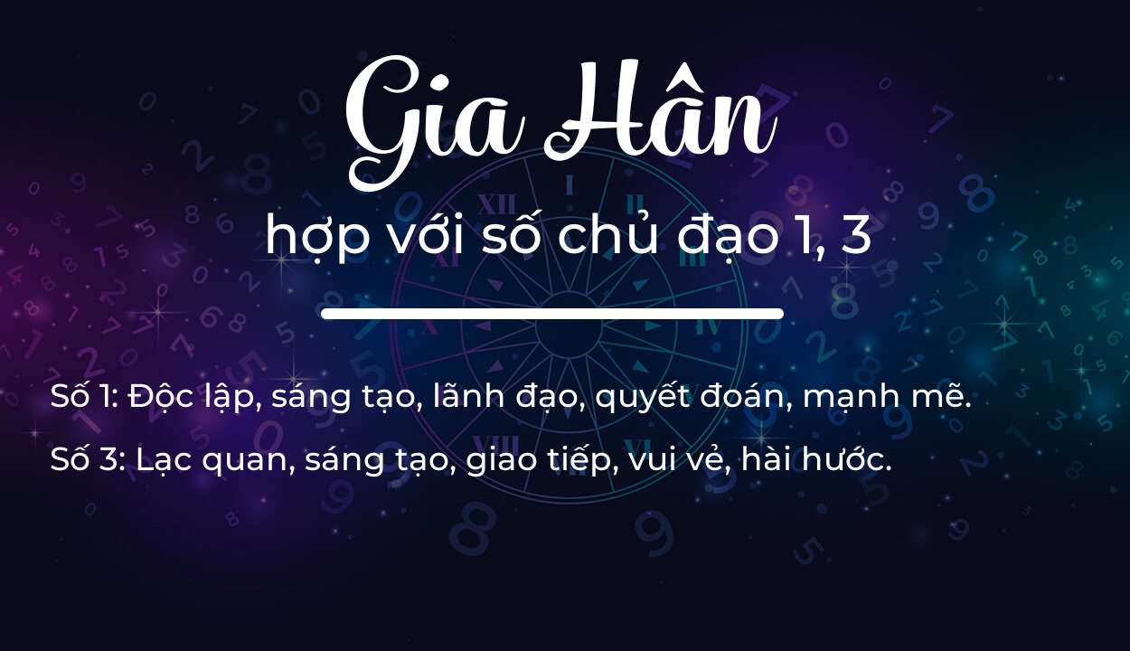 Tên Gia Hân hợp với người có số chủ đạo 1, 3