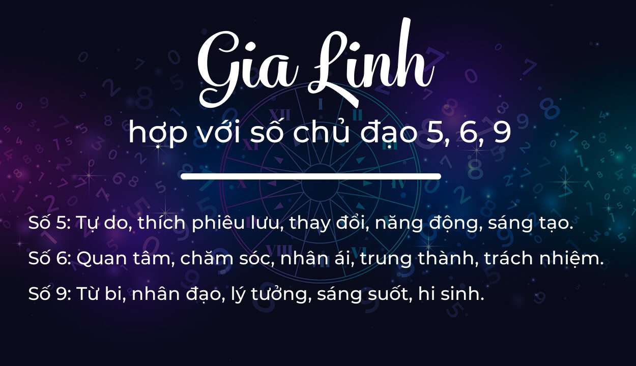 Tên Gia Linh hợp với người có số chủ đạo 5, 6, 9