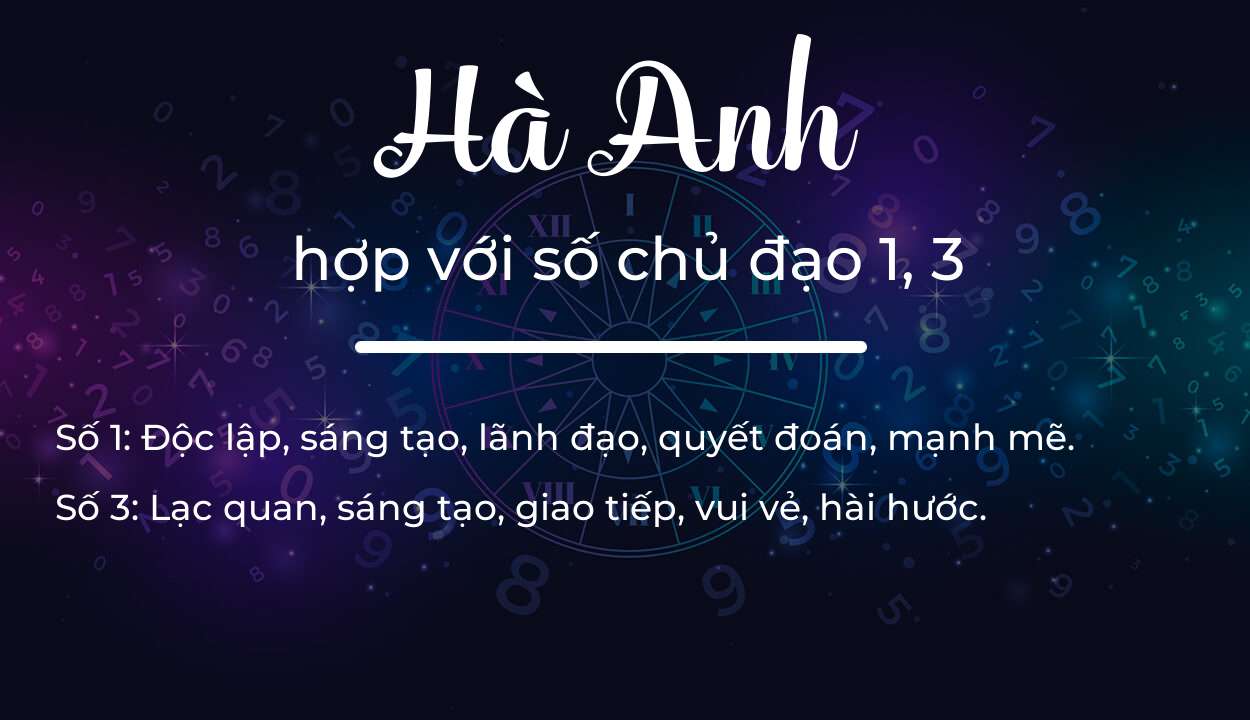 Tên Hà Anh hợp với người có số chủ đạo 1, 3