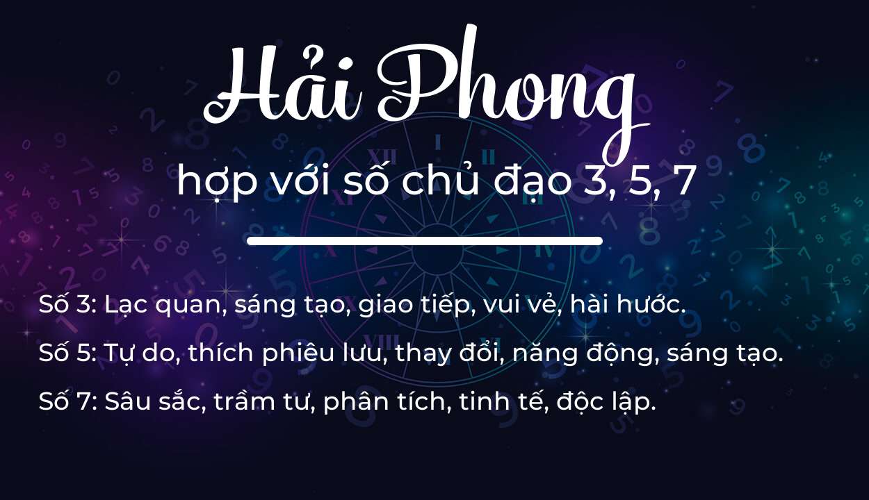 Tên Hải Phong hợp với người có số chủ đạo 3, 5, 7