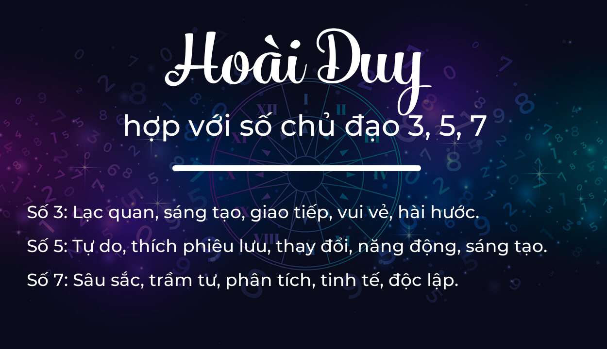 Tên Hoài Duy hợp với người có số chủ đạo 3, 5, 7