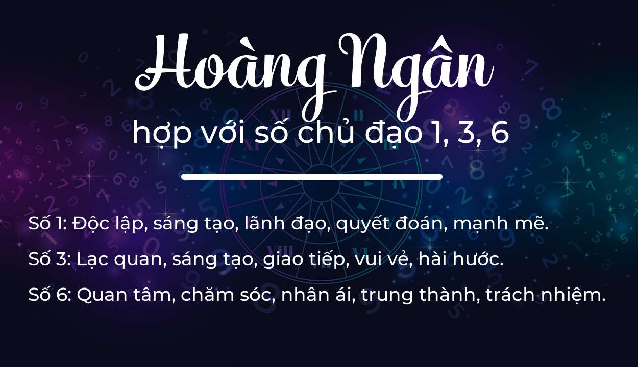 Tên Hoàng Ngân hợp với người có số chủ đạo 1, 3, 6
