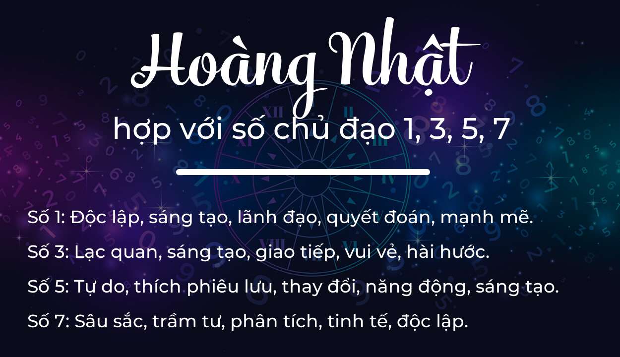 Tên Hoàng Nhật hợp với người có số chủ đạo 1, 3, 5, 7