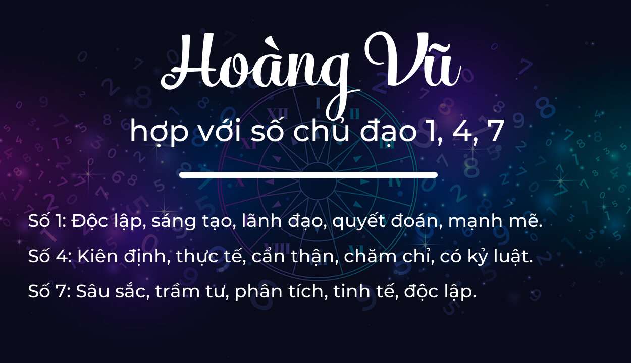 Tên Hoàng Vũ hợp với người có số chủ đạo 1, 4, 7