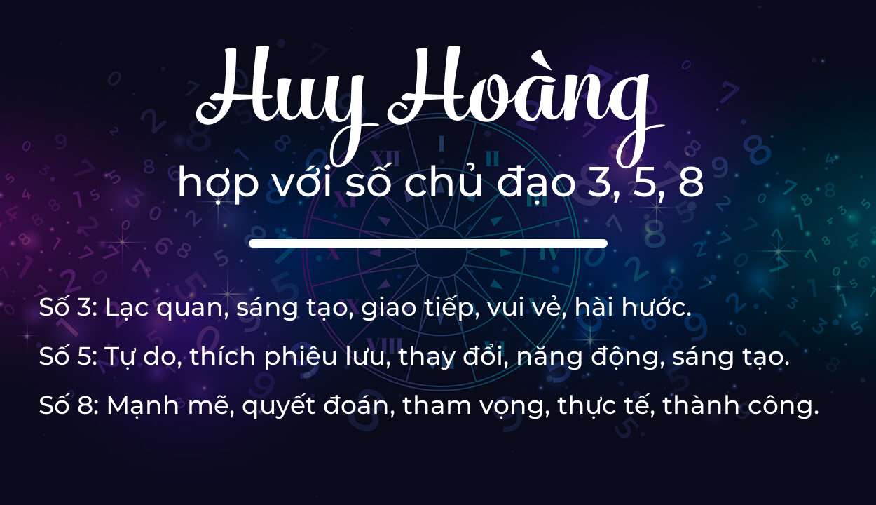 Tên Huy Hoàng hợp với người có số chủ đạo 3, 5, 8