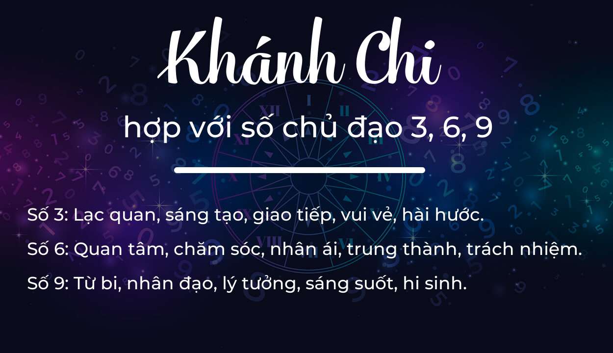 Tên Khánh Chi hợp với người có số chủ đạo 3, 6, 9