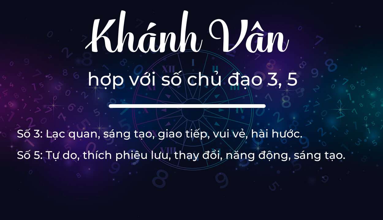 Tên Khánh Vân hợp với người có số chủ đạo 3, 5
