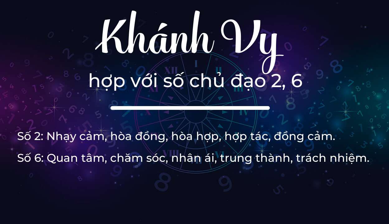Tên Khánh Vy hợp với người có số chủ đạo 2, 6