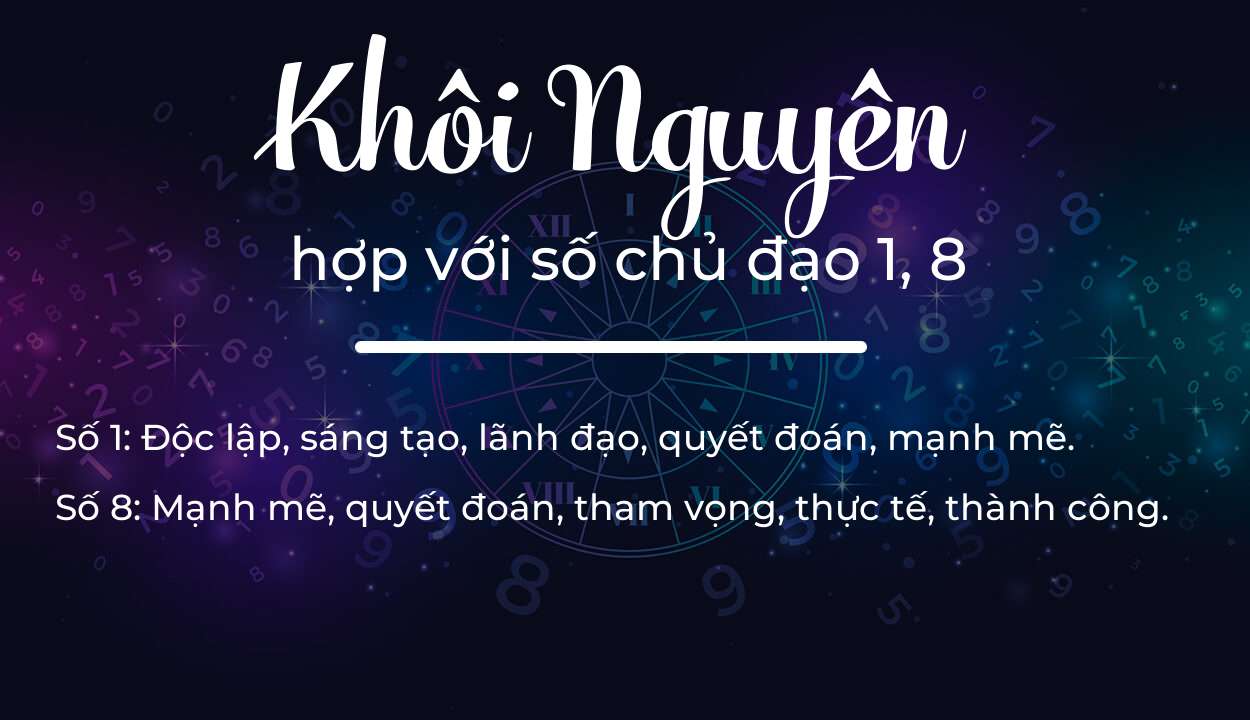 Tên Khôi Nguyên hợp với người có số chủ đạo 1, 8