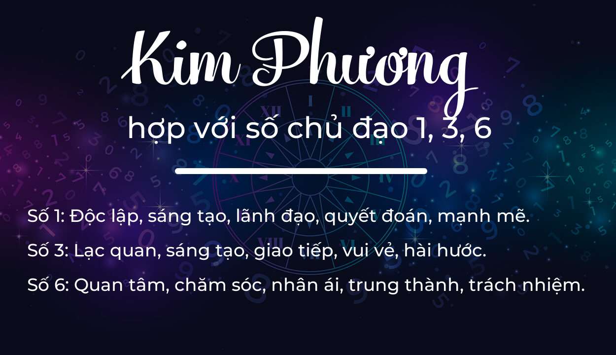 Tên Kim Phương hợp với người có số chủ đạo 1, 3, 6