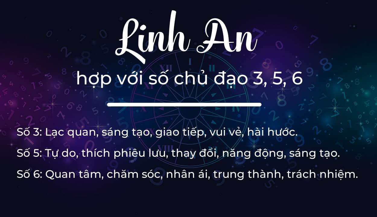 Tên Linh An hợp với người có số chủ đạo 3, 5, 6