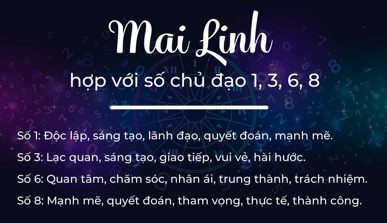 Tên Mai Linh hợp với người có số chủ đạo 1, 3, 6, 8