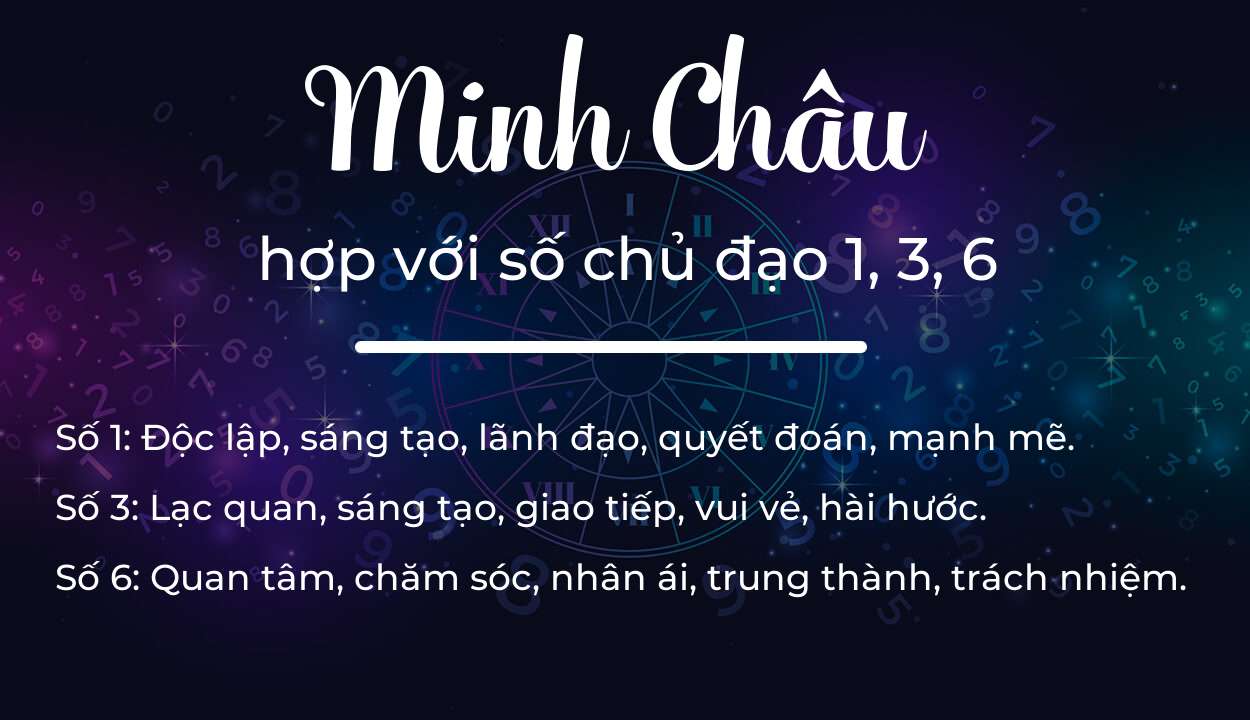 Tên Minh Châu hợp với người có số chủ đạo 1, 3, 6